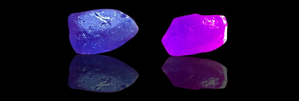 This Colour change sapphire unearthed from city of gem Ratnapura Mineral Sri Lanka A rare variety of natural sapphire, known as color-change sapphire, exhibits different colors in different light. Color change sapphires are blue in outdoor light and purple under incandescent indoor light. Color change sapphires come from a variety of locations are mostly Thailand, Sri Lanka and Tanzania. The color-change effect is caused by the interaction of the sapphire, which absorbs specific wavelengths of light, and the light-source, whose spectral output varies depending upon the illuminant. Transition-metal impurities in the sapphire, such as chromium and vanadium, are responsible for the color change. Sapphire is a precious gemstone, a variety of the mineral corundum, an aluminium oxide. Color: Blue, Green, Purple, Black, Yellow, Pink, White, Grey, Brown, Orange Luster: Vitreous, Adamantine Birthstone zodiac sign: Virgo Associated month: September Crystal system: Hexagonal crystal system Chemical formula: Al₂O₃ Hardness (Mohs hardness scale): 9