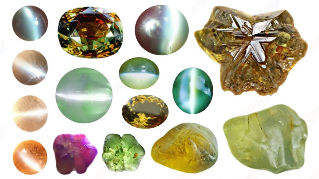 The Gemstone Chrysoberyl is an aluminate of beryllium with the chemical formula BeAl₂O₄. The name chrysoberyl is derived from the Greek words "chrysos" and "beryllos". Its meaning is "a gold-white spar". It is known as a hard and durable gem after Sapphire. Chrysoberyl is an orthorhombic crystal mineral with 3.5 – 3.84 specific gravity and 8.5 hardness according to the more hardness scale. It is a Biaxial (+) mineral with refractive indexes nα=1.745 nβ=1.748 nγ=1.754. Chrysoberyl can be found colors such as green, yellow, brownish to greenish-black, colorless, pale shades of yellow, greenish Yellow, Yellowish Green, Honey Brown, Reddish Brown, Orangy yellow, Greenish Brown, Blue. Also, Golden Yellow Chrysoberyl is called "Ceylonese Chrysolite" as a trading name. The Chrysoberyl Alexandrite is a color change variety upon the nature of ambient lighting. It changes the color green to brownish red or green to purplish-red in the incandescent light from a lamp or candle flame. However, Alexandrite's good color change stones are extremely rare. also, Chrysoberyl alexandrite can be found with a chatoyancy future. It is rare and expensive. An interesting feature of its crystals are the cyclic twins called trillings. Also, Chrysoberyl can be found with the chatoyancy feature. Translucent yellowish chatoyant chrysoberyl is called as cymophane. Also, Chrysoberyl cat's eye is found in colors such as yellowish-green, green, honey brown, grey. The chrysoberyl gemstone or mineral can be found in Sri Lanka, Afghanistan, India, Madagascar, Tanzania, Ethiopia, Australia, Brazil, Canada, France, Germany, Italy, Japan, Kenya, Kazakhstan, Namibia, Myanmar, Mozambique, Norway, Russia, Spain, USA, Zambia. Healing Properties of Chrysoberyls Chrysoberyl is known as an effective and protective stone since ancient times. It transforms negative thoughts into positive energy. Chrysoberyl gemstone or mineral is associated with wealth and creativity and promotes tolerance and harmony. It stimulates the solar plexus and crown chakras. Chrysoberyl helps to open the crown chakra and increases both spiritual and personal power. Green chrysoberyl stimulates the healing of the physical heart. Chrysoberyl stimulates the cleansing and balancing of the liver, kidneys, gall bladder and balances adrenaline and cholesterol and fortifies the chest and liver. Chrysoberyl Cat's eye increases the vibration of Ketu in the wearer according to Vedic Astrology. It is known to reduce the malefic effects of 'Ketu' and increase its beneficial qualities.