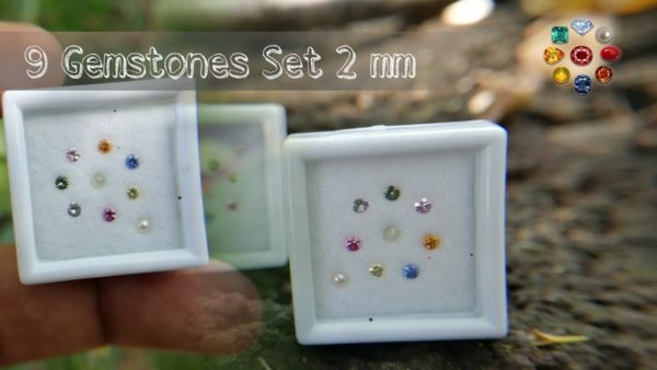 Natural 9 Gemstones Set - Nawarathna Gemstones 2 mm