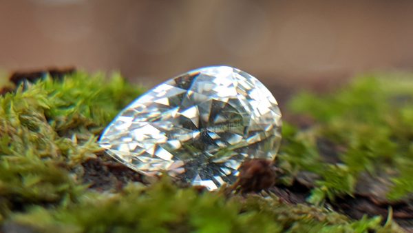 Ceylon Natural White Sapphire Pear Shape Gemstone Danu Group Gemstones Mining