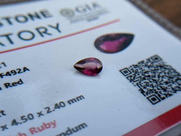 Ruby - Amazing Pear (drop ) shape Natural Ruby From Danu Group Gemstones Collection