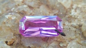 Sapphire is a 5th and a 45th Anniversary gemstone. Known as the "wisdom stone" Sapphire is exceptional for calming and focusing the mind, allowing the release of mental tension and unwanted thoughts. Pink Sapphire is an ideal stone of emotional and psychic protection, especially in situations where one has no control in directing events, but cannot simply depart either pink is the boundary line between rubies and sapphires since pink is commonly considered a tint of red or red plus white. Pink sapphires symbolize loyalty, trust, and sincerity, making them popular stones for engagement rings.