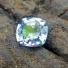 NATURAL BLUEISH WHITE SAPPHIRE Shape : Cution Dimension : 7mm x 6.5mm x 4mm Weight : 1.50cts Clarity : SI Colour : Blueish white Transparency : Transparent Origin : Sri Lanka Treatment : Unheated/ Natural