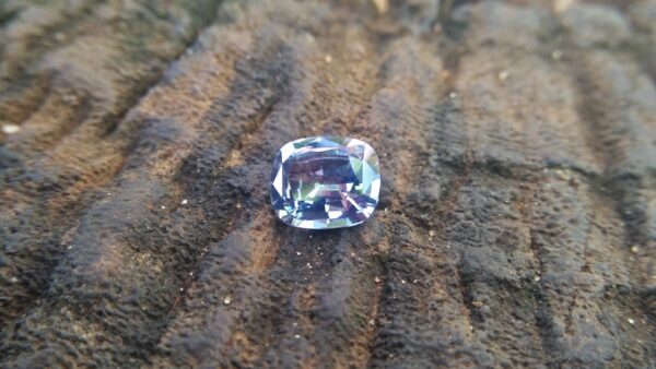 NATURAL BLUEISH WHITE SAPPHIRE Shape : Cution Dimension : 7.2mm x 6mm x 3.5mm Weight : 1.35cts Clarity : Clean Colour : Blueish white Transparency : Transparent Origin : Sri Lanka Treatment : Unheated/ Natural