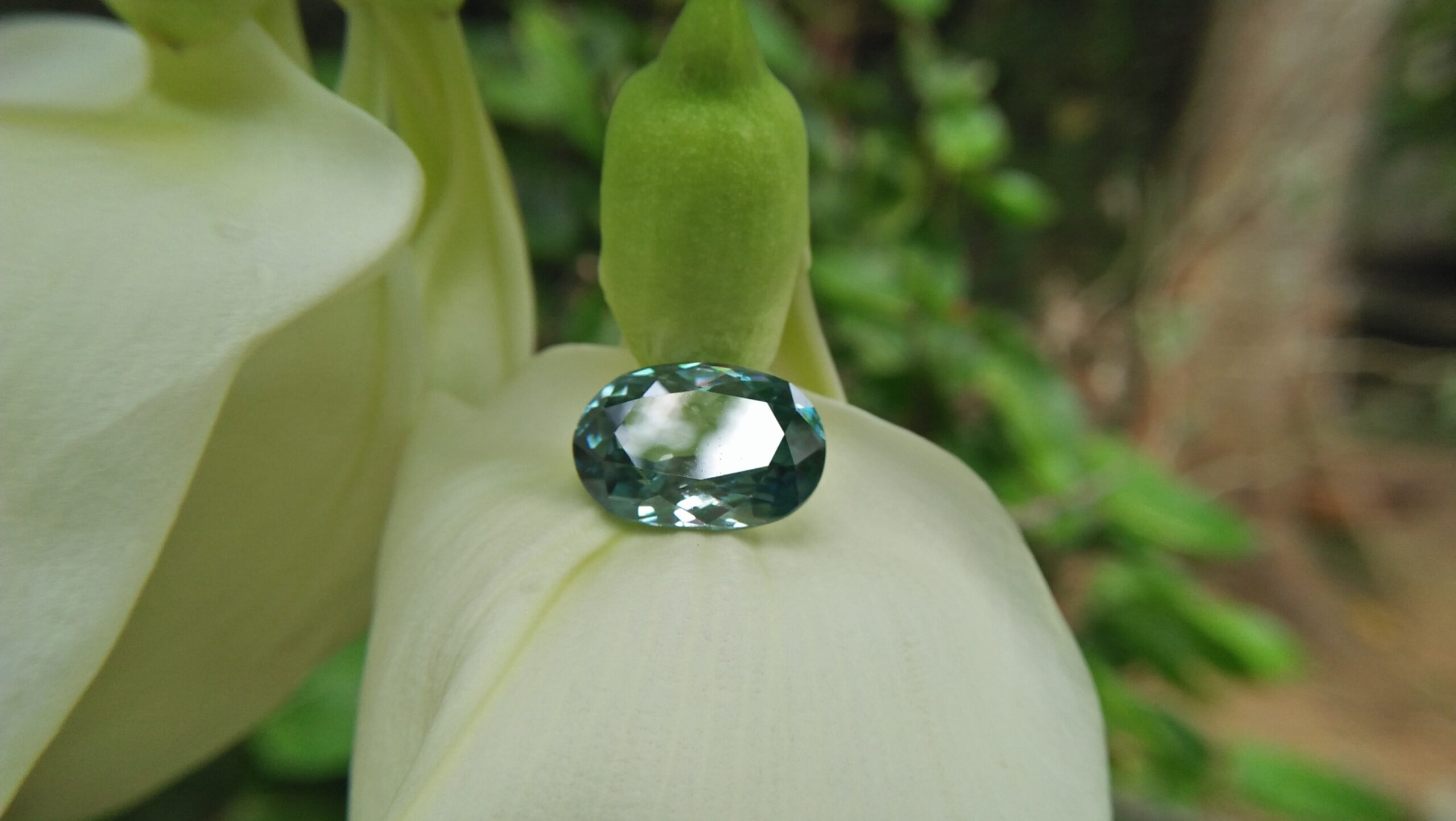 Natural Genuine Blue Zircon - Starlite WEIGHT : 13.03ct COLOUR : Vivid Greenish Blue CUT & SHAPE : Fancy Oval TRANSPARENCY : Transparent MEASUREMMENT : 15.2x 10.35 x 7.21mm SPECREUM : Rare earth spectrum TREATMENT : None "GLK" Certified ( GIA Alumni Association Member/ Member of Gemmological association Great Britain) GLK : UN - 01484 • Blue zircon is one of the US birthstones for December