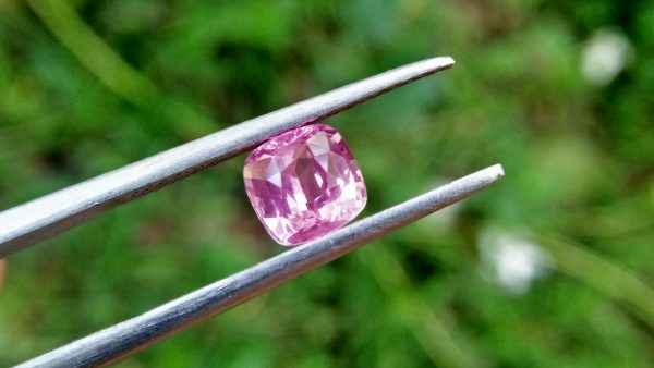 Sapphire is the birthstone for September NATURAL Pink SAPPHIRE Shape : Cution Cut : Mixed Cut Dimension : 5.9 mmx 5.96 mm x 4 mm Weight : 1.30 Cts Clarity : SI Colour : Pink Transparency : Transparent Treatment : Unheated Origin : Sri Lanka