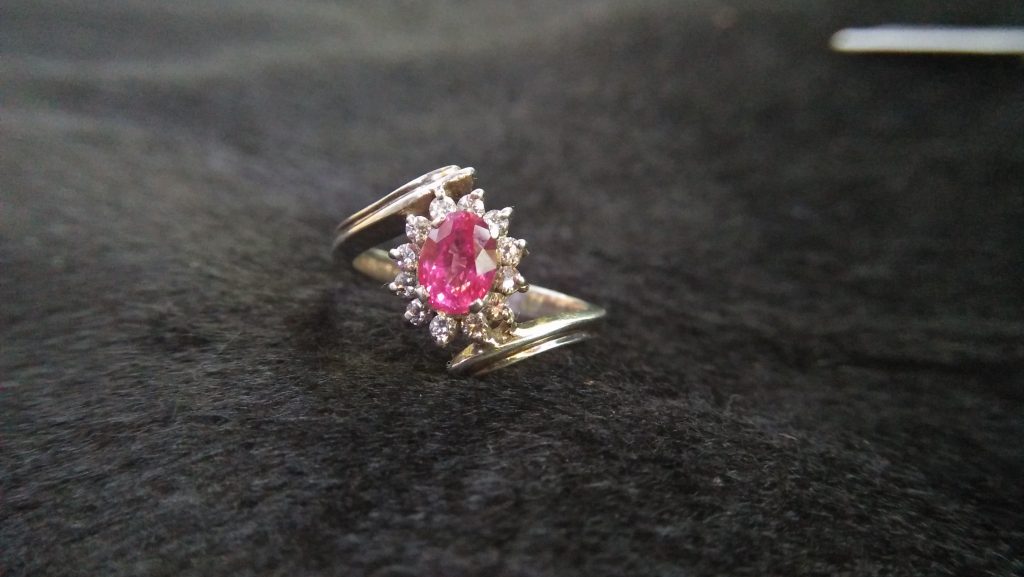 Ceylon Natural Pink Sapphire & Diamond (AD) Silver Ring Genuine Ovel Pink Sapphire Ladies Design RingStone Sapphire is stone of the Wisdom, Pink Sapphire brings the wisdom of resilience to one’s life, teaching that true strength lies in the power of vulnerability. Like a willow that yields to mighty winds and emerges stronger, Pink Sapphire assists the emotional body through the transitions of life, stimulating the emotions of love, forgiveness, acceptance, and letting go. This lovely crystal soothes the heart and aligns it with the mind, healing wounds of the past and encouraging compassion for others. It helps one develop the courage to be open again to relationships and to find joy in interacting with others. [Simmons, 343][Ahsian, 343] Sapphire is a precious gemstone, a variety of the mineral corundum, consisting of aluminium oxide Al2O3 with trace amounts of elements such as iron, titanium, chromium,copper, or magnesium. Category: Oxide mineral Formula: Aluminium oxide, Al2O3 Crystal system: Trigonal Crystal class: Hexagonal scalenohedral Mohs scale hardness: 9.0 Luster: Vitreous Specific gravity: 4.0 ~ 4.1 Sapphire is the birthstone for September