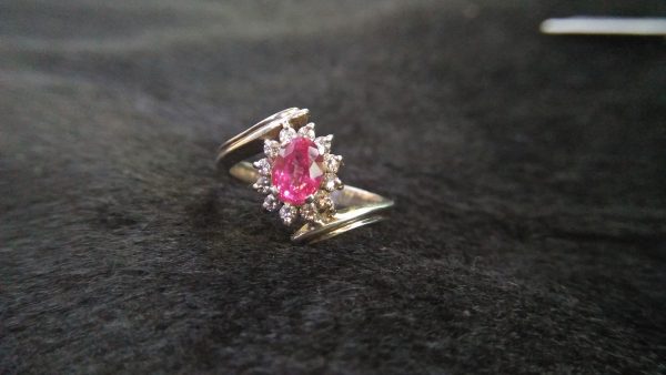 Ceylon Natural Pink Sapphire & Diamond (AD) Silver Ring Genuine Ovel Pink Sapphire Ladies Design RingStone Sapphire is stone of the Wisdom, Pink Sapphire brings the wisdom of resilience to one’s life, teaching that true strength lies in the power of vulnerability. Like a willow that yields to mighty winds and emerges stronger, Pink Sapphire assists the emotional body through the transitions of life, stimulating the emotions of love, forgiveness, acceptance, and letting go. This lovely crystal soothes the heart and aligns it with the mind, healing wounds of the past and encouraging compassion for others. It helps one develop the courage to be open again to relationships and to find joy in interacting with others. [Simmons, 343][Ahsian, 343] Sapphire is a precious gemstone, a variety of the mineral corundum, consisting of aluminium oxide Al2O3 with trace amounts of elements such as iron, titanium, chromium,copper, or magnesium. Category: Oxide mineral Formula: Aluminium oxide, Al2O3 Crystal system: Trigonal Crystal class: Hexagonal scalenohedral Mohs scale hardness: 9.0 Luster: Vitreous Specific gravity: 4.0 ~ 4.1 Sapphire is the birthstone for September