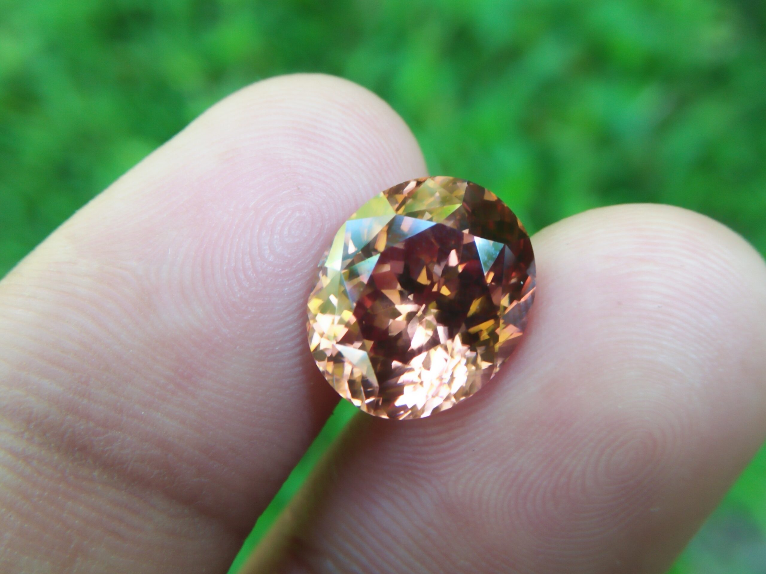 Ceylon Natural Jacinth Zircon Colour : Orangy Brown Shape : Oval Weight : 8.48 CTS Dimension : 12.1 x 10.2 x 7.2 mm Treatment : None/Unheated Clarity : Clean • CSL - Colored Stone Laboratory Certified ( GIA Alumina Association Member ) • CSL Memo No : ABD49DE09EA9 Natural  Zircon Zircon is nesosilicates group mineral. Its corresponding chemical formula is ZrSiO4. The name derives from the Persian zargun, meaning "gold-hued". Zircon is a popular gemstone that has been used for nearly 2000 years. The crystal structure of zircon is a tetragonal crystal system with 7.5 hardness according to the Mohs Hardness scale. Zircon is also very resistant to heat and corrosion and known as Insoluble gemstone. This Uniaxial (+) mineral Specific gravity is 4.6–4.7. It's heavy more than such as Sapphire, chrysoberyl, Garnets, spinels. Gem Businessmen use this physical properties to identify zircons from other gemstones. Zircon has weak pleochroism and has colors such as Colorless, Very Strong Blue To Green-Blue, Yellow, Blue-Green, Yellowish Green, Yellow-Green, Brown, Orangy Yellow To Reddish Orange, Dark Brownish Red, Sometimes Purple, Gray To Bluish Gray, Brownish Gray. Colorless specimens that show gem quality are a popular substitute for diamond and are also known as "Matara diamond". Zircon has been classified into three types called high zircon, intermediate zircon ( medium zircon ), and low zircon. Some Quality Type brown zircons can be transformed into colorless and blue zircons by heating to 800 to 1000 °C. There are Some using names for Zircon such as Hyacinth or jacinth: yellow-red, orange, red-brown to brown, Jargoon or jargon: light yellow to colorless stones, Beccarite: green zircon, Melichrysos: straw yellow, Starlite: blue heat treated zircon, Sparklite: colorless zircon. Zircon is found in Madagascar, Sri Lanka, Tanzania, Cambodia, Australia, Burma, Afghanistan, Canada, USA, Thailand, Russia, Mozambique, Norway. Healing Properties 👇 Zircon is known as "The stone of virtue" All colors. It clears the auric negativity in the wearer and helps to communicate with the higher realm when in need. Zircon is very well known for its balancing and positive energy effects. It can attract happiness, prosperity and abundance to the wearer. It will bring the spiritual energy down from the higher transpersonal chakras via the crown chakra, then move it to all of the lower chakras.