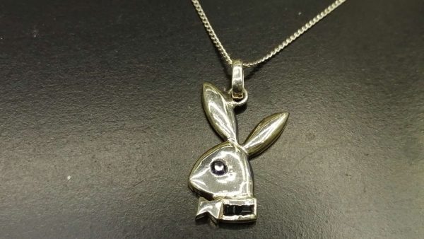 Ceylon Blue Sapphire Play Boy Standard 925 Silver Necklace 藍寶石銀項鍊
