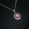Metal : Standard 925 Silver Colour : Red Stone : Star Sapphire Type : Necklace Weight : 3.42 g 星光红宝石銀項鍊 宝石 : 星光红宝石 颜色 : 红色 透明 : 好透明 金属：銀 重量：3.42 克