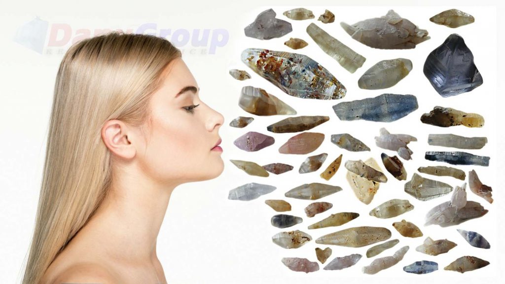 various Shapes of Ceylon Sapphire Crystals