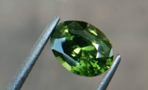 Natural Green Zircon Sri Lanka - Beccarite Zircon Colour: Green Shape: Oval Weight : 1.85 Cts Dimension : 8.1 x 6.1 x 4.5 mm Treatment: Unheated Clarity : SI Origin : Sri Lanka Zircon is a nesosilicates group mineral. Its corresponding chemical formula is ZrSiO4. The name derives from the Persian zargun, meaning "gold-hued". Zircon is a popular gemstone that has been used for nearly 2000 years. The crystal structure of zircon is a tetragonal crystal mineral with 7.5 hardness according to the Mohs Hardness scale. Zircon is also very resistant to heat and corrosion and known as Insoluble gemstone. This Uniaxial (+) mineral Specific gravity is 4.6–4.7. It's heavy more than such as Sapphire, chrysoberyl, Garnets, spinels. Gem Businessmen use these physical properties to identify zircons from other gemstones. Zircon has weak pleochroism and has colors such as Colorless, Very Strong Blue To Green-Blue, Yellow, Blue-Green, Yellowish Green, Yellow-Green, Brown, Orangy Yellow To Reddish Orange, Dark Brownish Red, Sometimes Purple, Gray To Bluish Gray, Brownish Gray. Colorless specimens that show gem quality are a popular substitute for diamond and are also known as "Matara diamond". Zircon has been classified into three types called high zircon, intermediate zircon ( medium zircon ), and low zircon. Some Quality Type brown zircons can be transformed into colorless and blue zircons by heating to 800 to 1000 °C. There are Some using names for Zircon such as Hyacinth or jacinth: yellow-red, orange, red-brown to brown, Jargoon or jargon: light yellow to colorless stones, Beccarite: green zircon, Melichrysos: straw yellow, Starlite: blue heat treated zircon, Sparklite: colorless zircon. Zircon is found in Madagascar, Sri Lanka, Tanzania, Cambodia, Australia, Burma, Afghanistan, Canada, USA, Thailand, Russia, Mozambique, Norway. Healing Properties 👇 Zircon is known as "The stone of virtue" All colors. It clears the auric negativity in the wearer and helps to communicate with the higher realm when in need. Zircon is very well known for its balancing and positive energy effects. It can attract happiness, prosperity, and abundance to the wearer. It will bring the spiritual energy down from the higher transpersonal chakras via the crown chakra, then move it to all of the lower chakras. Green zircon stimulates the Heart chakra. Also. It is a good crystal for meditation to open heart chakra energies. Its vibrational energies help to user stay on the spiritual path.