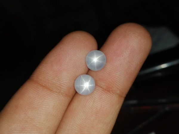 Ceylon Natural White Star Sapphire - Pair