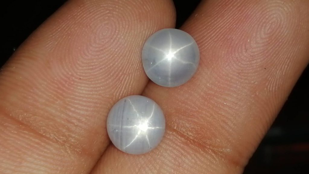 Ceylon Natural White Star Sapphire - Pair