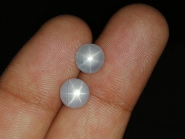 Ceylon Natural White Star Sapphire - Pair