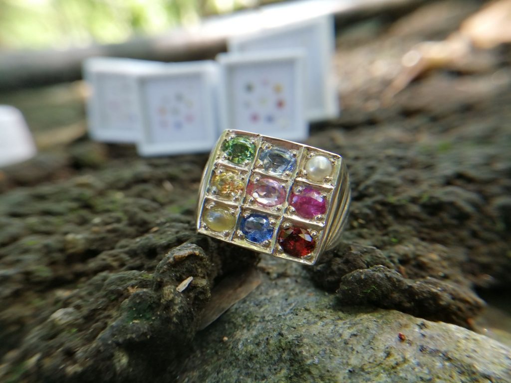 Top Quality Natural 9 Gemstones Ring - Nawarathna | නවරත්න මැණික් මුදුව