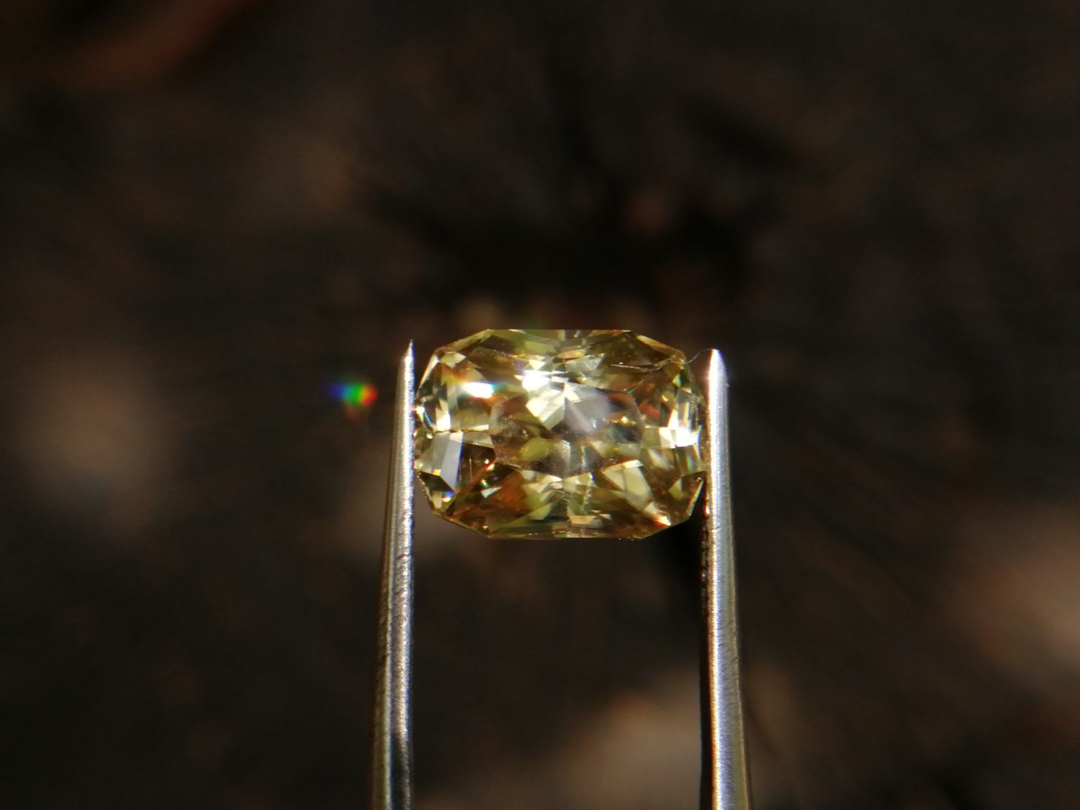 12_Sri Lankan Modified Cushion shape yellow zircon with jillson butterfly cut