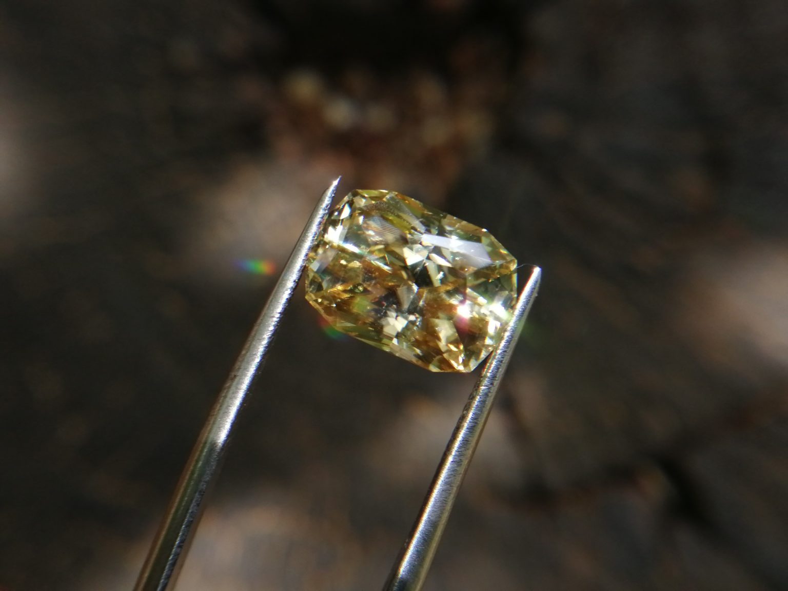 13_Sri Lankan Modified Cushion shape yellow zircon with jillson butterfly cut