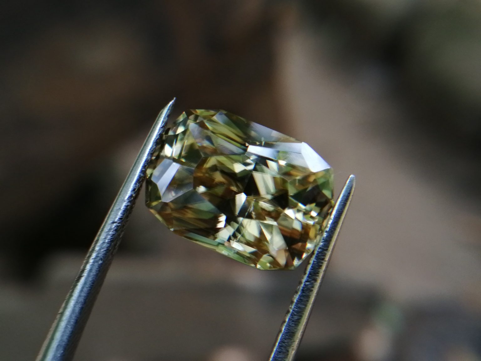 14_Sri Lankan Modified Cushion shape yellow zircon with jillson butterfly cut