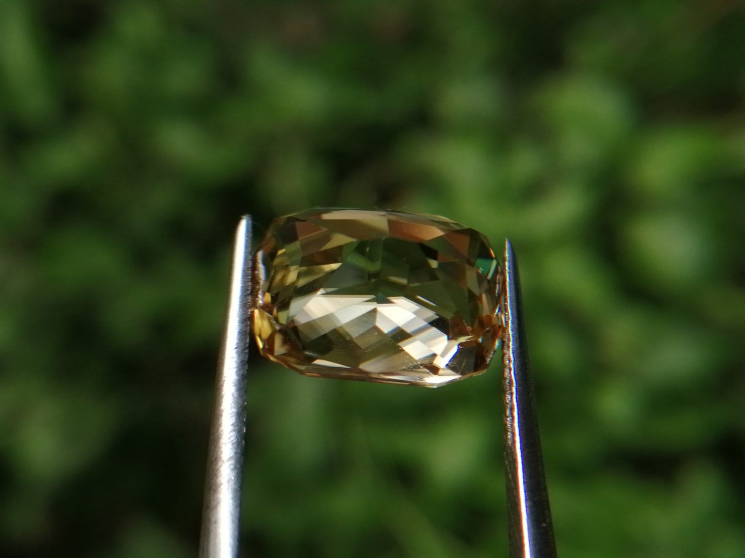 15_Sri Lankan Modified Cushion shape yellow zircon with jillson butterfly cut