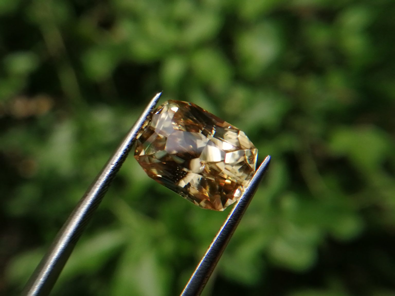 17_Sri Lankan Modified Cushion shape yellow zircon with jillson butterfly cut