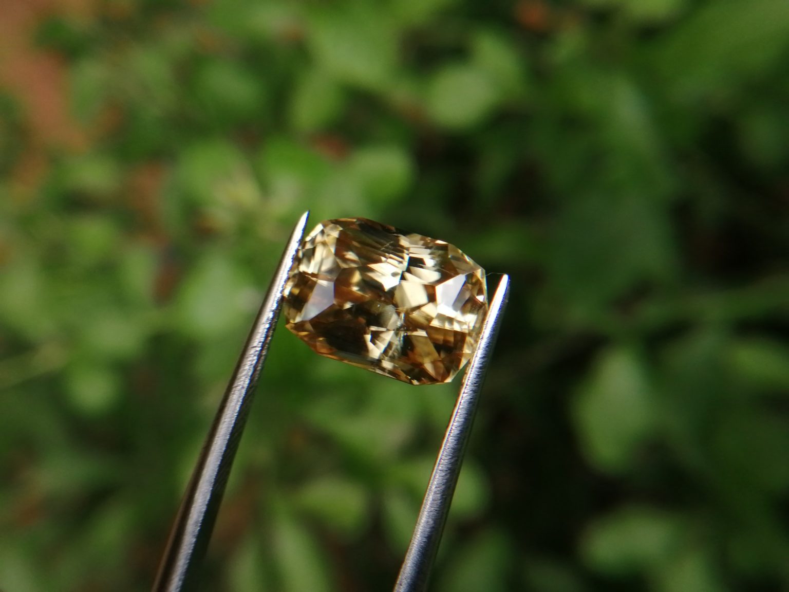 21_Sri Lankan Modified Cushion shape yellow zircon with jillson butterfly cut