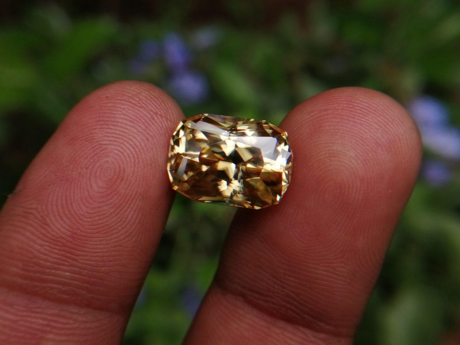 23_Sri Lankan Modified Cushion shape yellow zircon with jillson butterfly cut