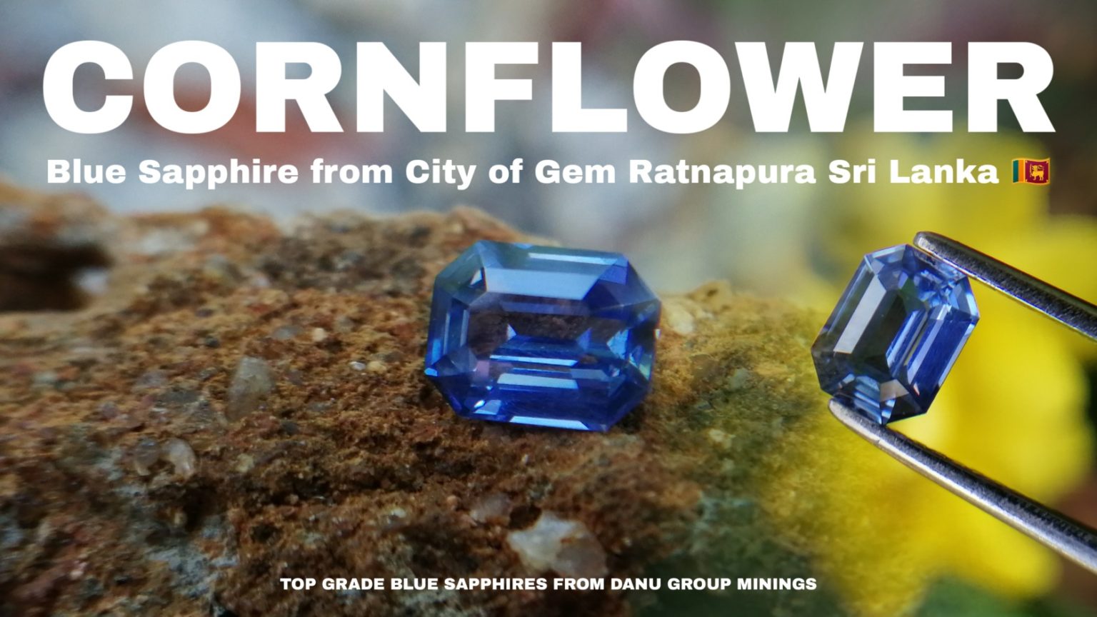 Ceylon Natural Cornflower Blue Sapphire Gemstone from Danu Group