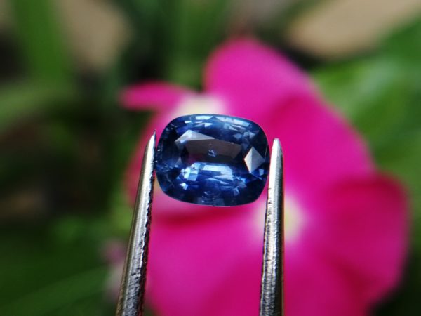 3_Ceylon Natural Cornflower Blue Sapphire Cushion Shape stone from Danu Group