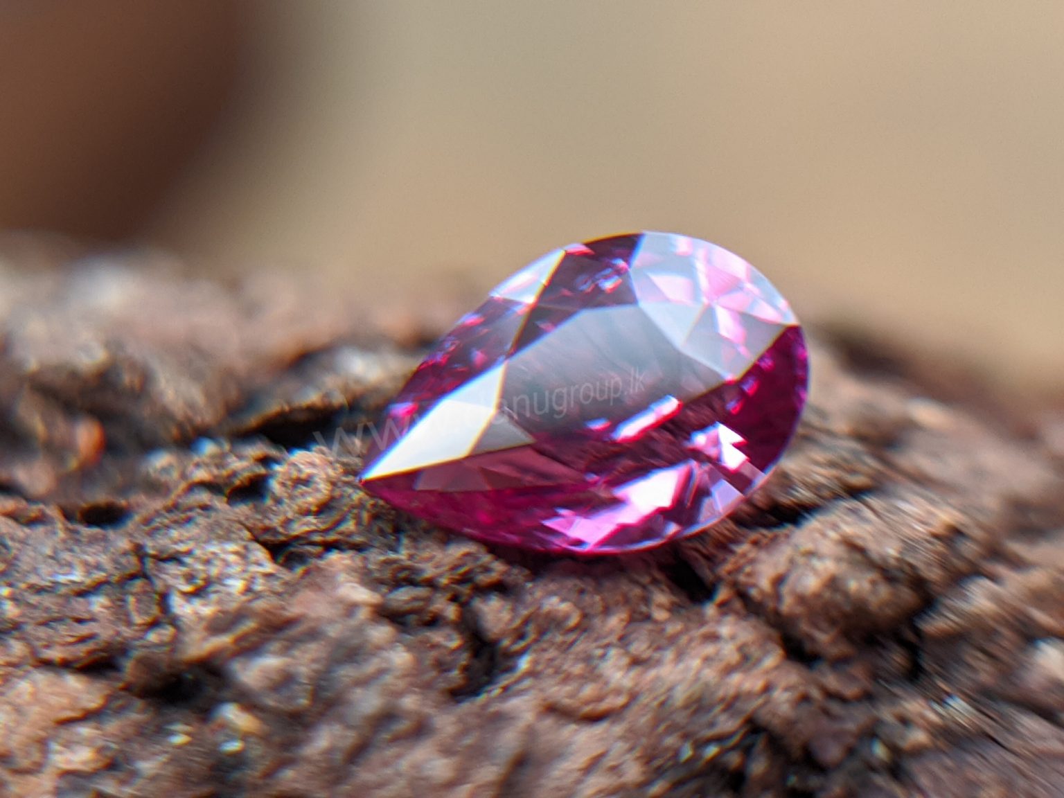 Ceylon Natural Pear Shape Pink Sapphire Gemstone from Danu Group Gemstones Mining