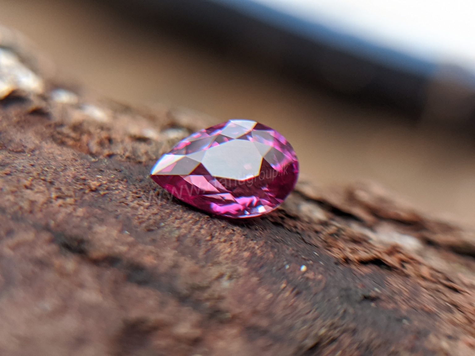 Ceylon Natural Pear Shape Pink Sapphire Gemstone from Danu Group Gemstones Mining