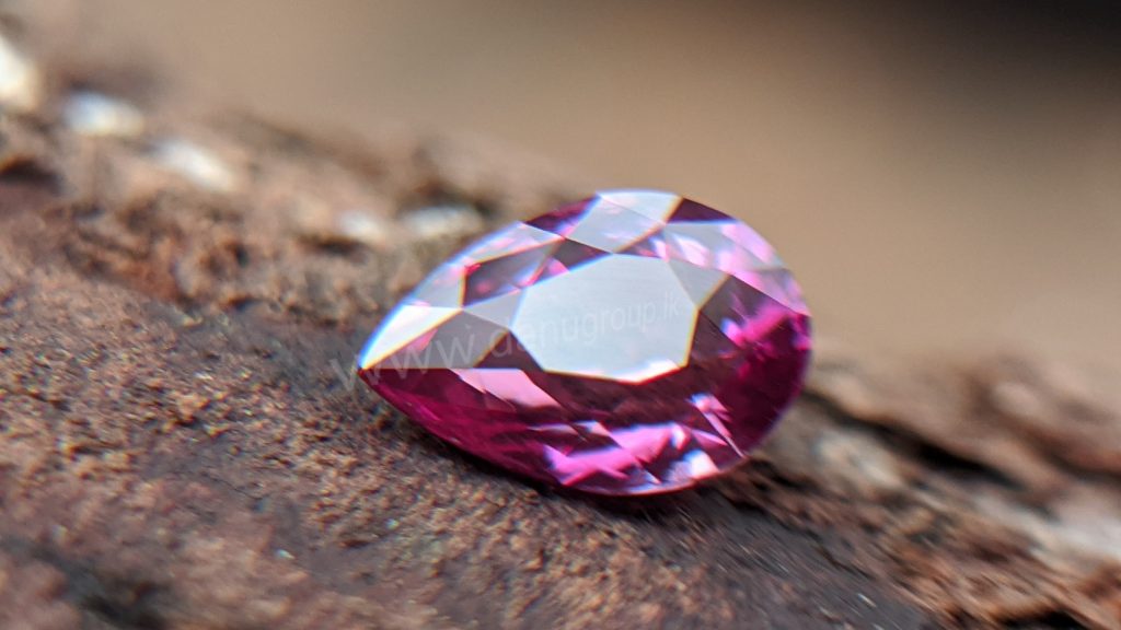 Ceylon Natural Pear Shape Pink Sapphire Gemstone from Danu Group Gemstones Mining