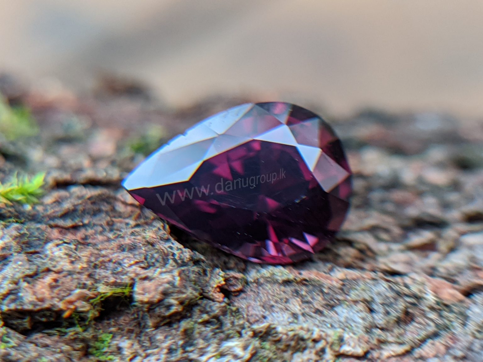 Ceylon Natural Purple Spinel Drop Shape stone - Danu Group Gemstones Collection