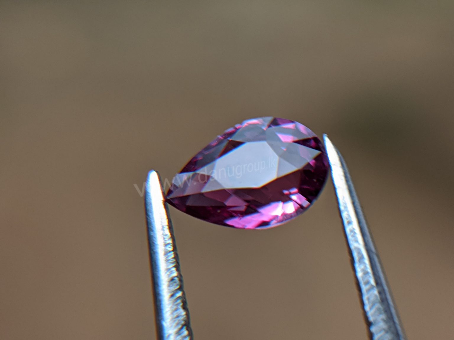 Ceylon Natural Pear Shape Pink Sapphire Gemstone from Danu Group Gemstones Mining