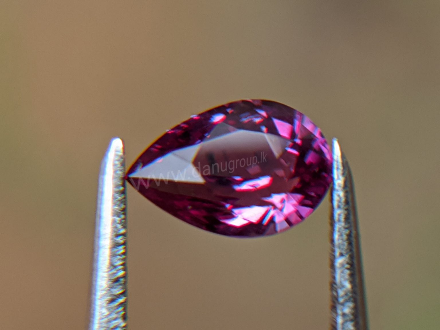 Ceylon Natural Pear Shape Pink Sapphire Gemstone from Danu Group Gemstones Mining