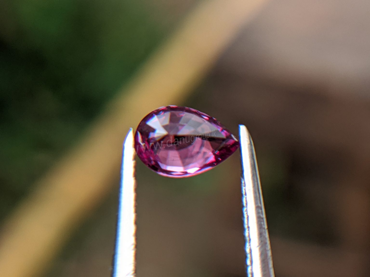 Ceylon Natural Pear Shape Pink Sapphire Gemstone from Danu Group Gemstones Mining