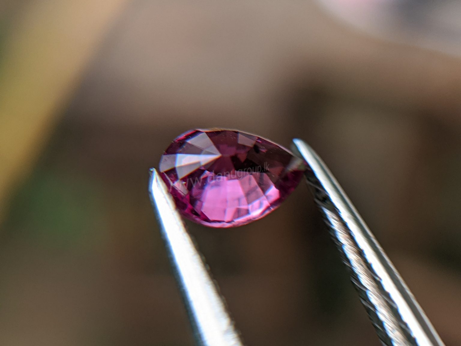 Ceylon Natural Pear Shape Pink Sapphire Gemstone from Danu Group Gemstones Mining