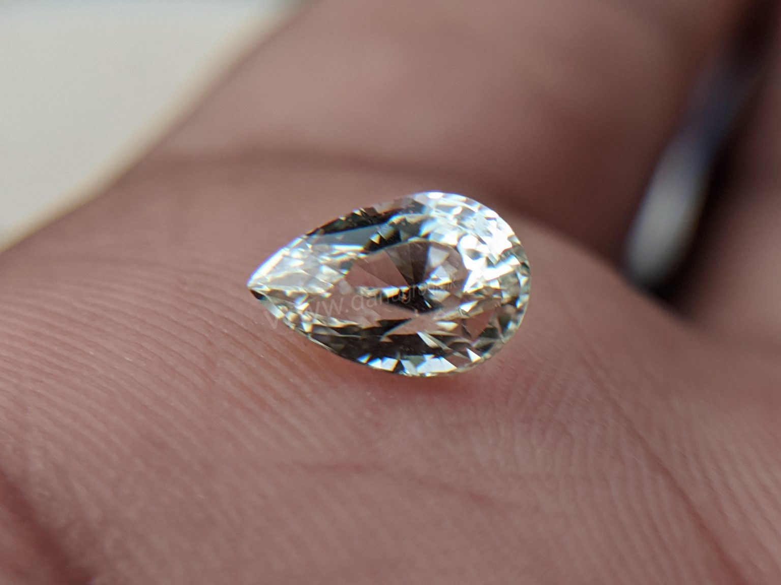 Ceylon Natural White Sapphire Pear Shape Gemstone Danu Group Gemstones Mining