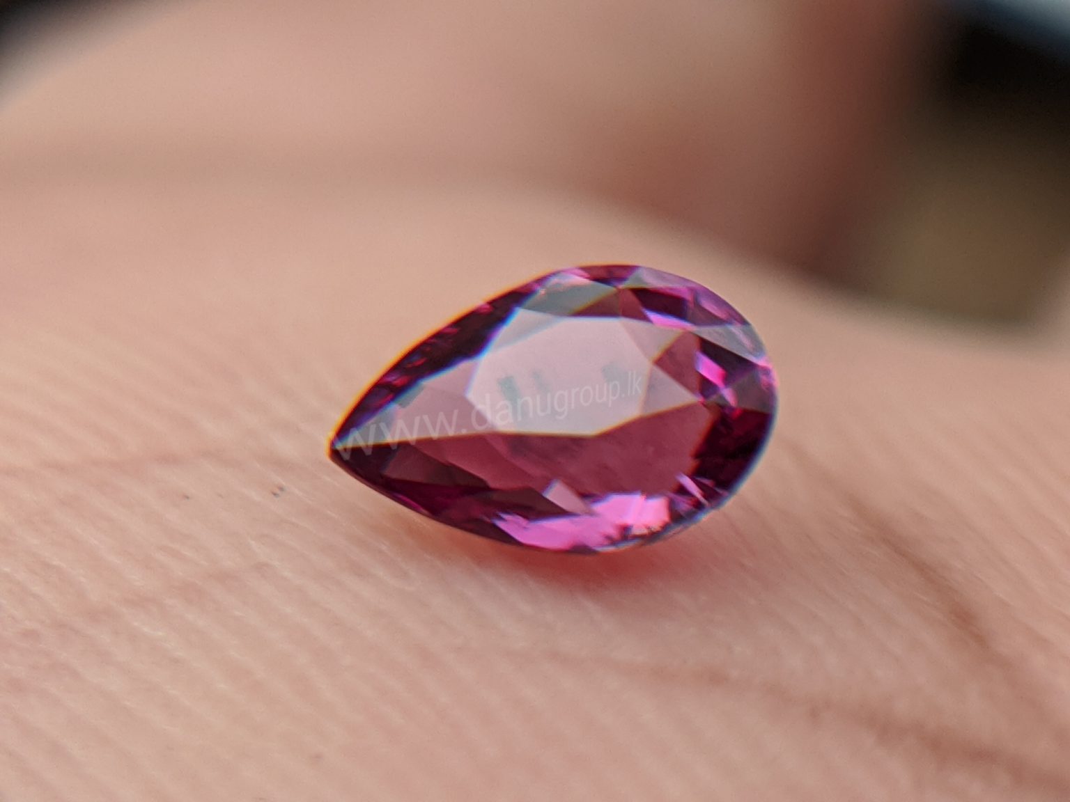 Ceylon Natural Pear Shape Pink Sapphire Gemstone from Danu Group Gemstones Mining