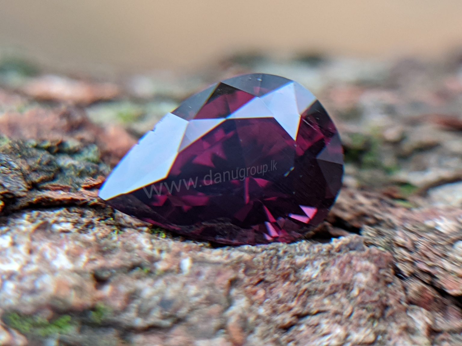 Ceylon Natural Purple Spinel Drop Shape stone - Danu Group Gemstones Collection