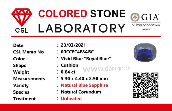 Natural Vivid Royal Blue Sapphire Danu Group Royal Gemstones