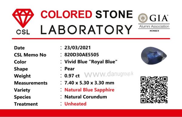 Natural Vivid Royal Blue Sapphire Danu Group Royal Gemstones