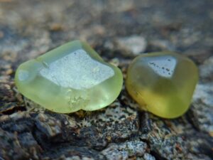 Ceylon Natural Chrysoberyl Alluvial Crystal Couple from Danu Group Gemstones Collection