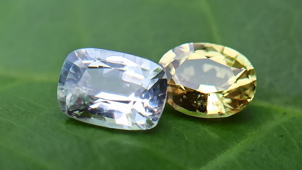 ceylon Yellow Sapphire & White Sapphire Couple danugroup.lk