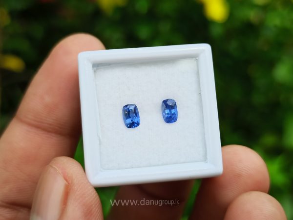 Ceylon Natural Cornflower Blue Sapphire Pair Danu Group Gemstones pair