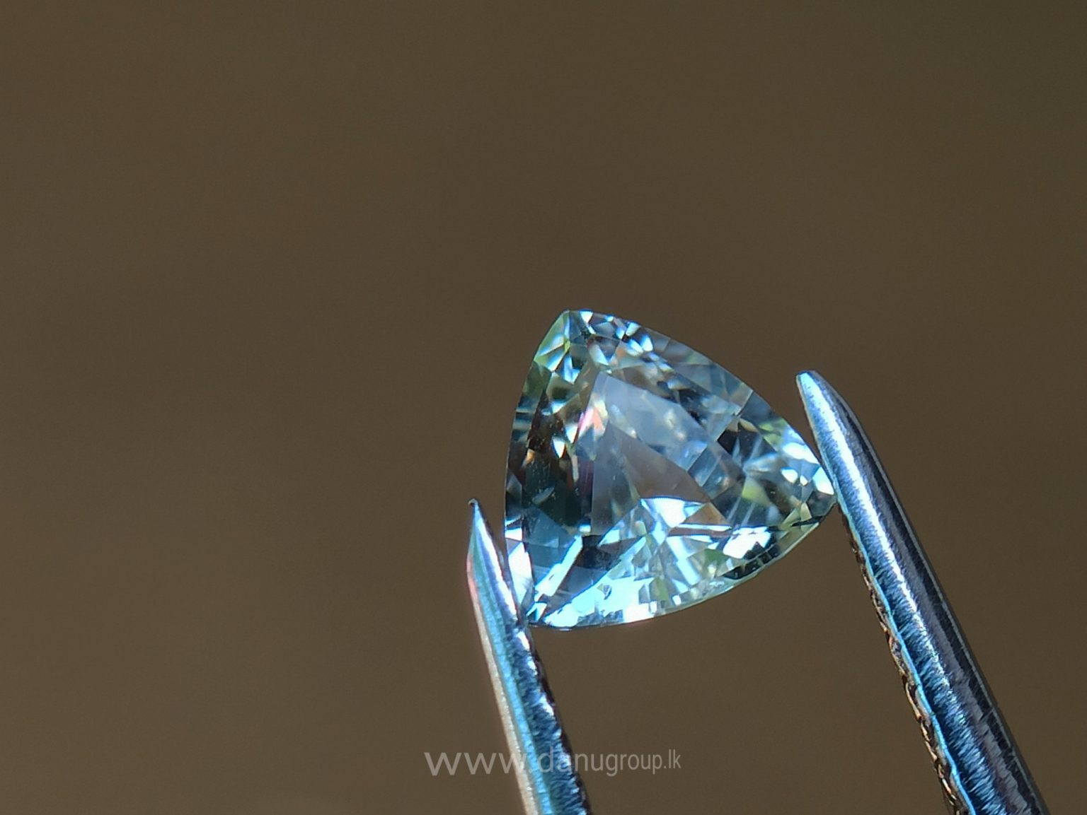 Ceylon Natural Fancy Sapphire Triangular Shape Couple Light Yellow and white sapphire from Danu Group Gemstones Collection