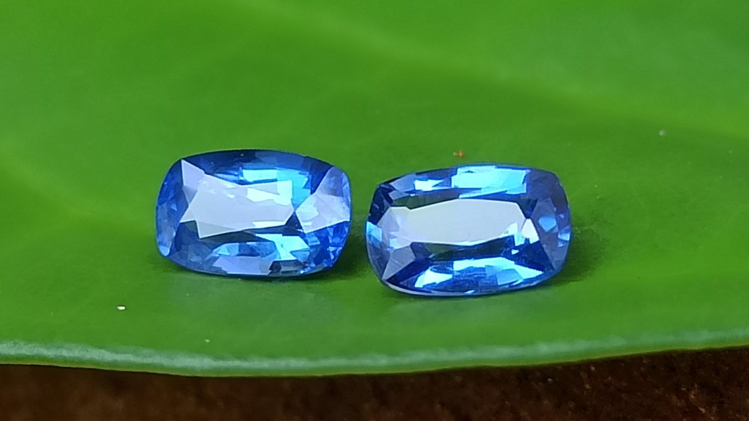 Ceylon Natural Cornflower Blue Sapphire Pair Danu Group Gemstones pair