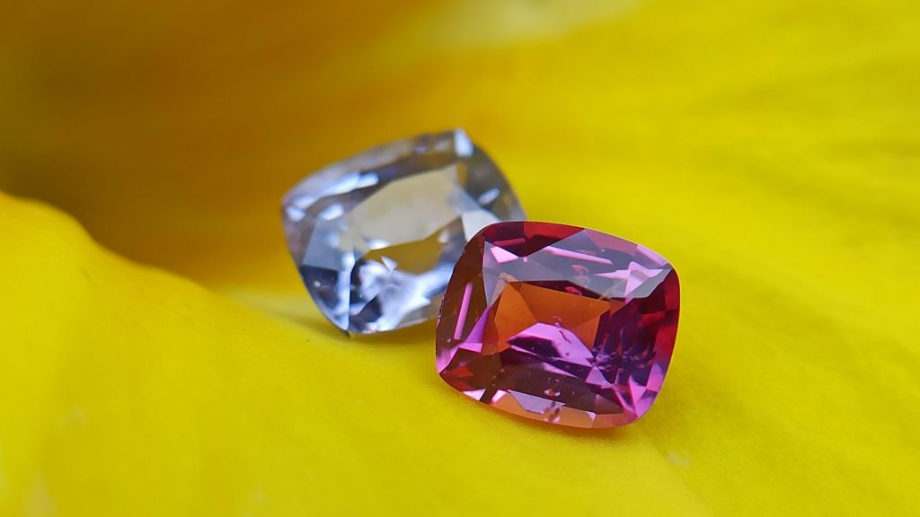 Ceylon Natural Violet and pink sapphire , fancy sapphire couple danu group Gemstones