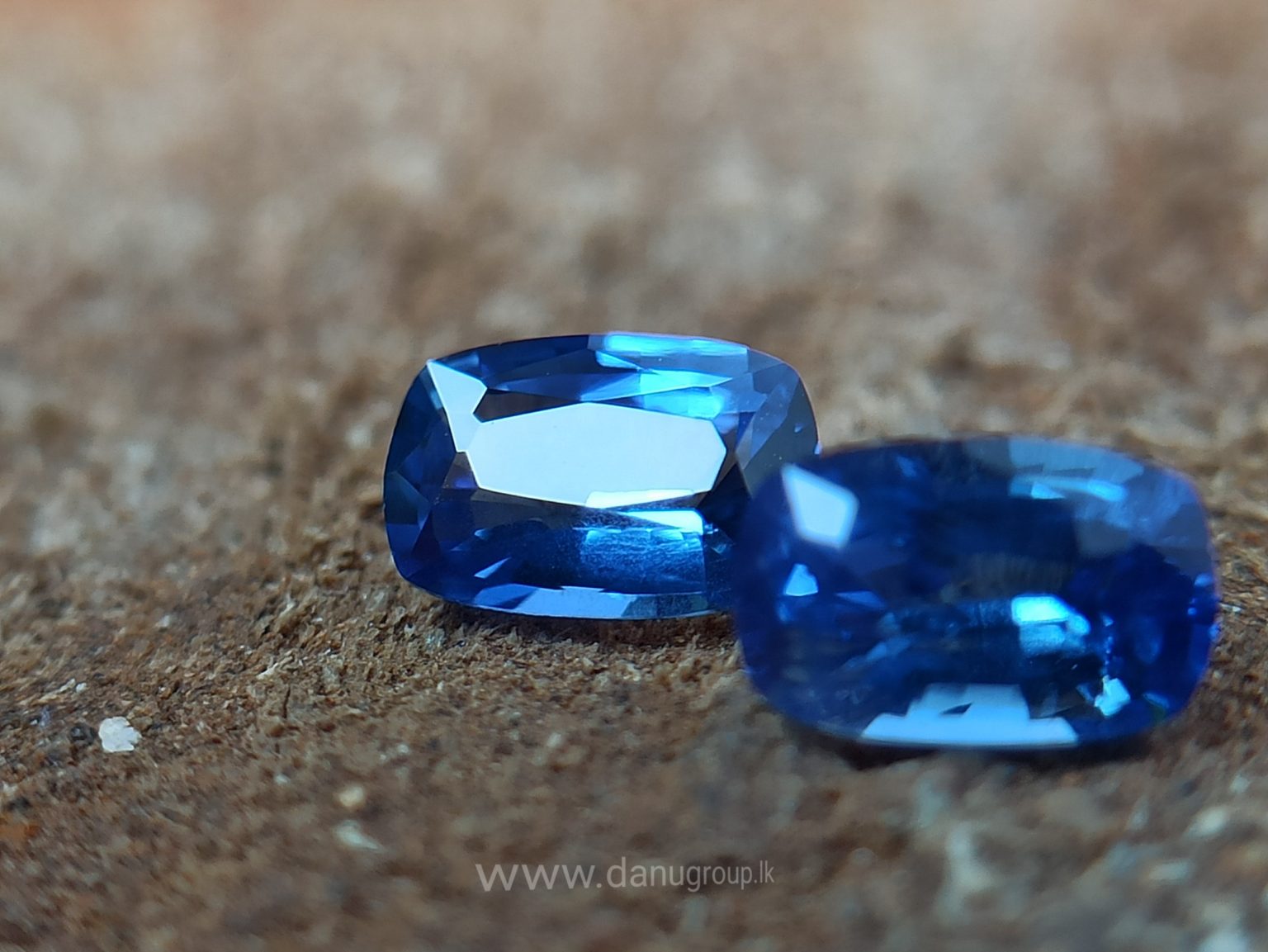 Ceylon Natural Cornflower Blue Sapphire Pair Danu Group Gemstones pair
